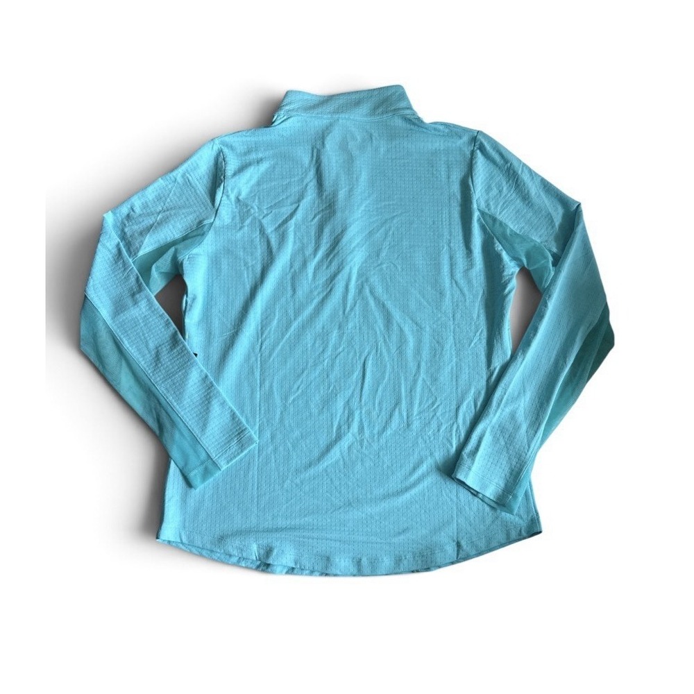IBKUL NWT Mock Neck 1/4 Zip Top Medium Seafoam Long Sleeve Shirt Tennis Golf - Picture 8 of 8